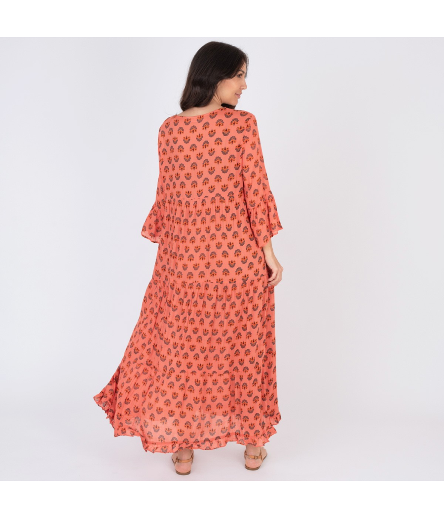 Kiwi Saint Tropez Robe Femme Longue Mississippi Corail