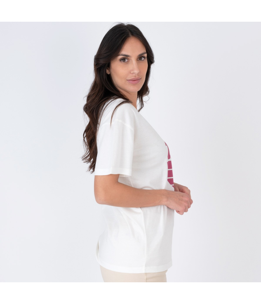 Kiwi Saint Tropez T-shirt Femme Disco Saint Tropez écru