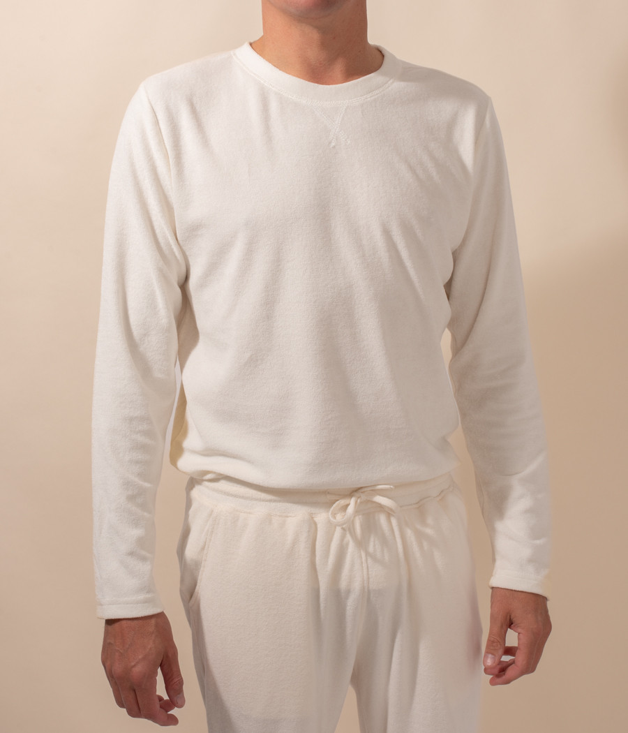 kiwi saint tropez T-shirt homme manches longues éponge Terry