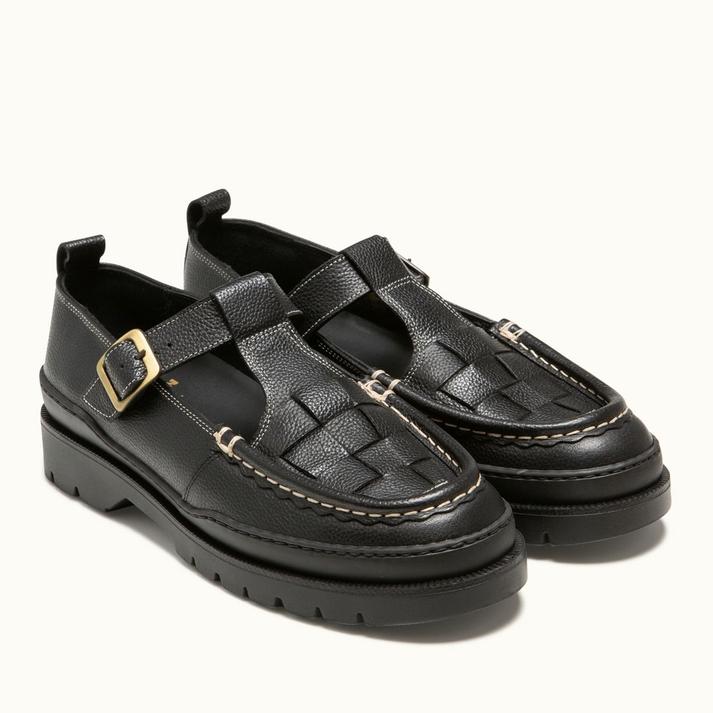 Kleman Babies Salomés Crantées Cuir éco-responsable Noir