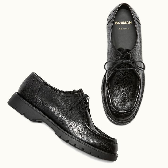 Kleman Chaussures Grandes Pointures Homme Cuir Noir