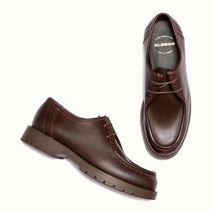 Kleman Chaussures Homme Grande Taille Cuir Bordeaux
