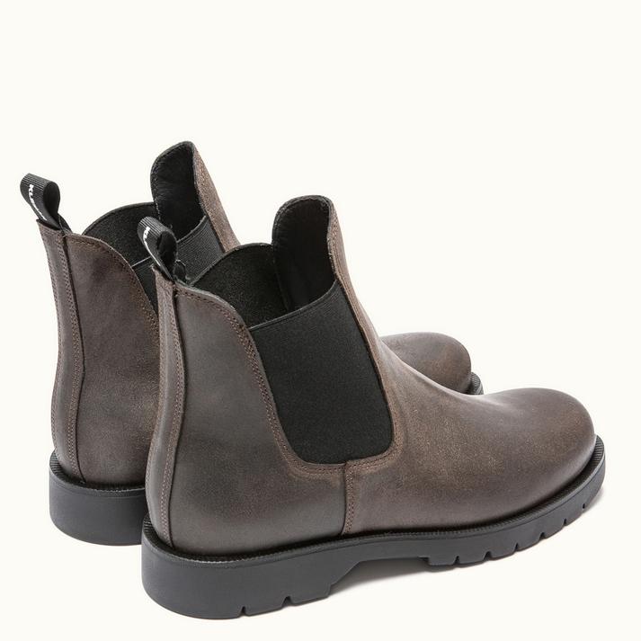 Kleman Chelsea Boots Semelle Crantée Cuir Velours Chataigne