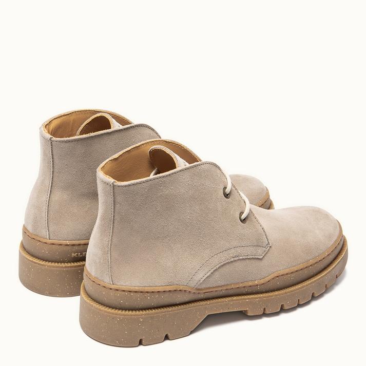 Kleman Chukka Boots Semelle Crantée Cuir Velours Gris