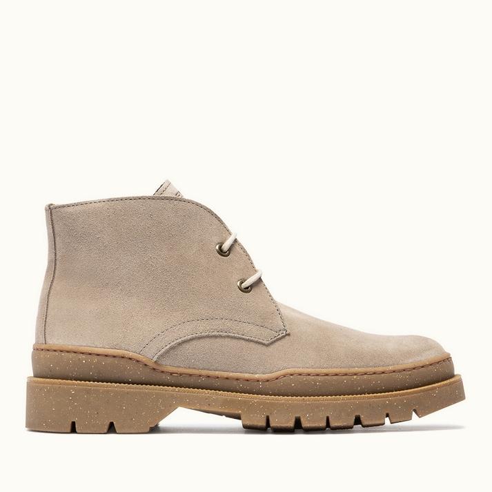 kleman Chukka boots semelle crantée cuir velours gris