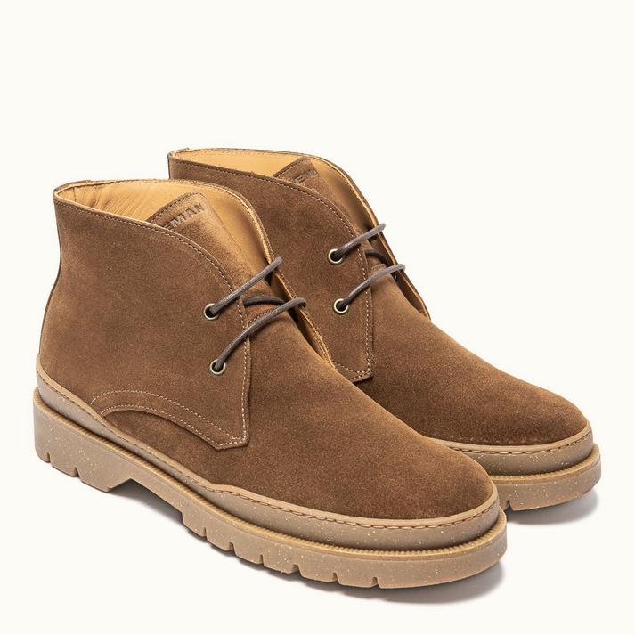 Kleman Chukka Boots Semelle Crantée Cuir Velours Marron