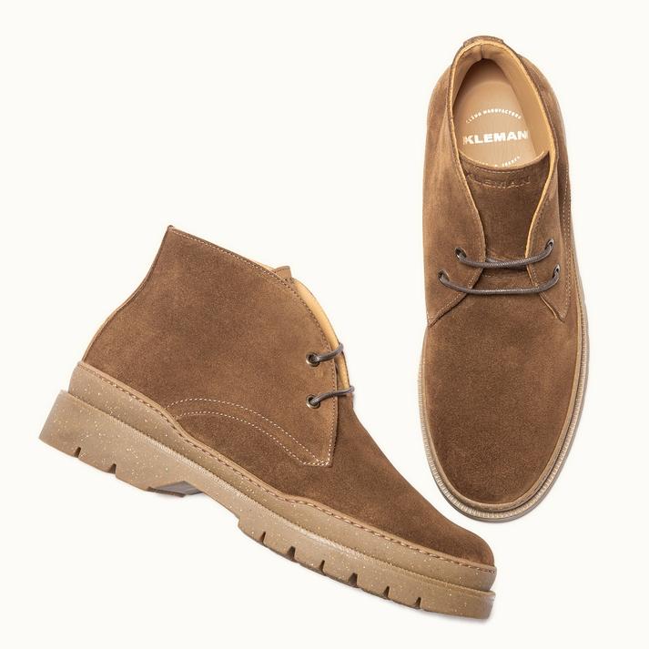 Kleman Chukka Boots Semelle Crantée Cuir Velours Marron