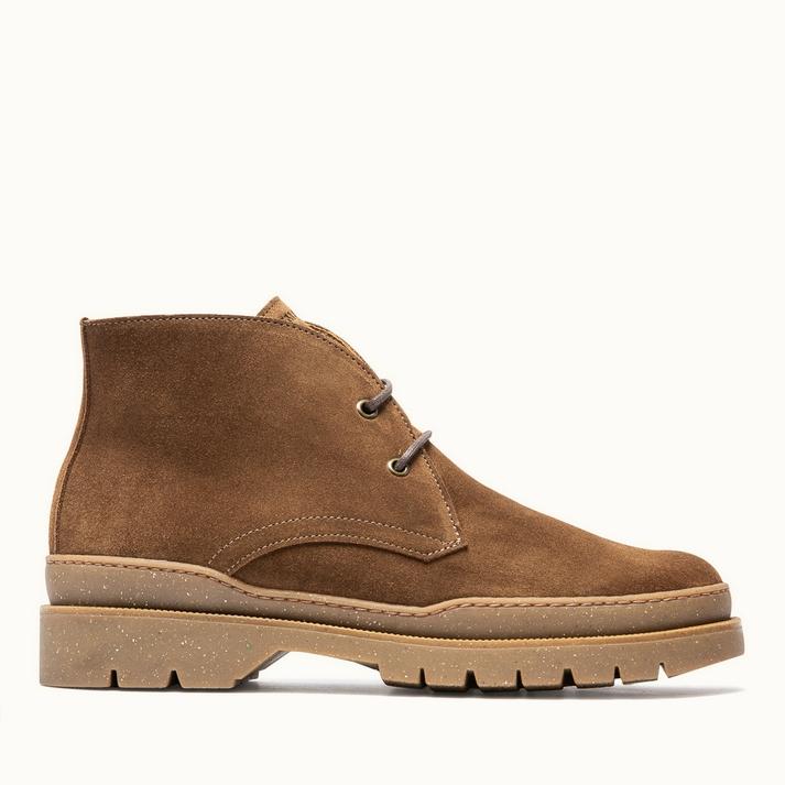 kleman Chukka boots semelle crantée cuir velours marron