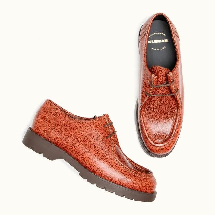 Kleman Derbies Crantées Cuir Tannage Végétal Cognac