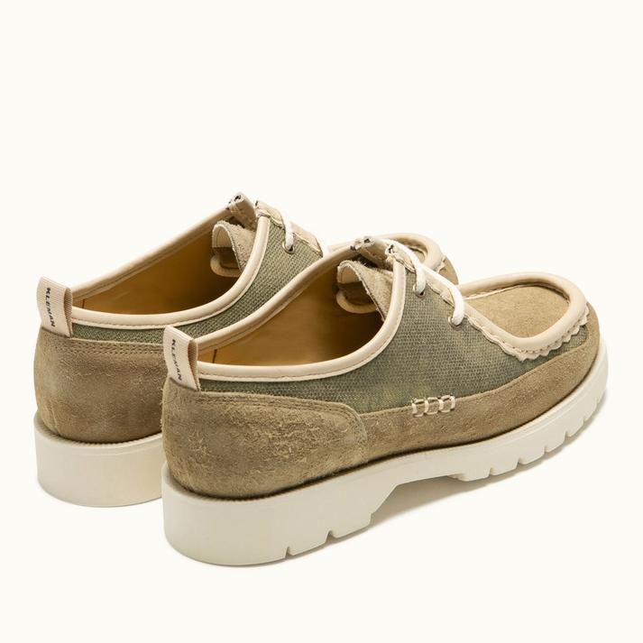 Kleman Derbies Crantées Taupe Et Marron Croûte Velours