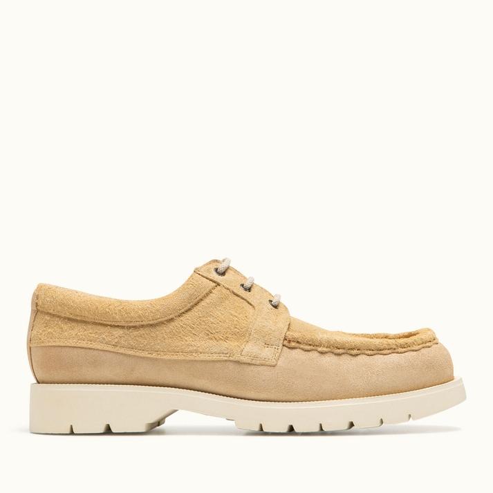 kleman Derbies croûte velours beige à semelle cranté