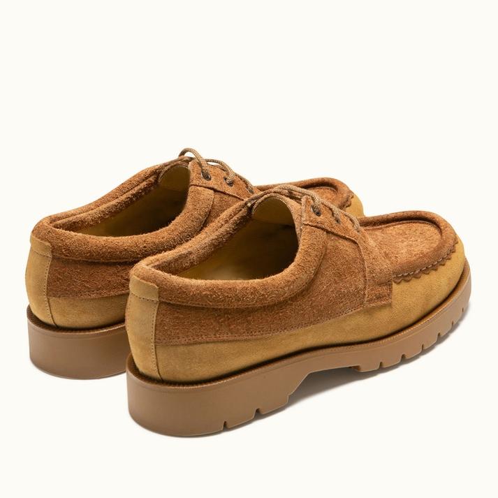 Kleman Derbies Croûte Velours Cognac à Semelle Cranté