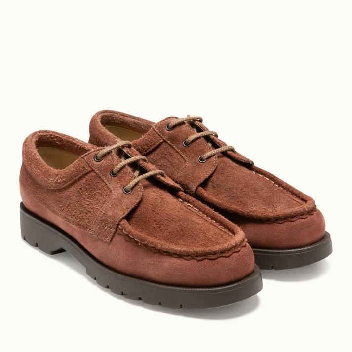 Kleman Derbies Croûte Velours Marron à Semelle Cranté