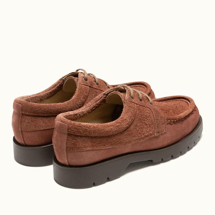 Kleman Derbies Croûte Velours Marron à Semelle Cranté