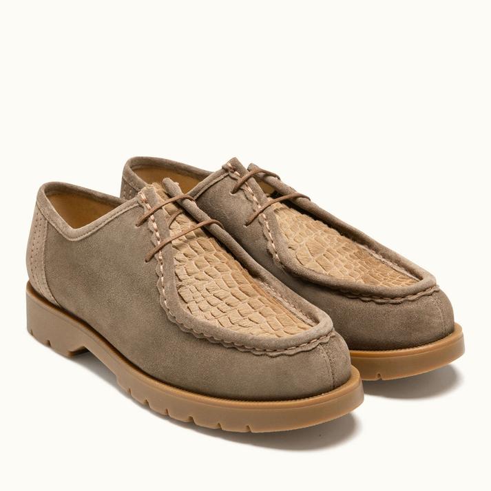 Kleman Derbies Semelle Crantée Croûte Velours Taupe