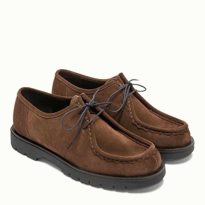 Kleman Derbies Semelle Crantée Cuir Velours Chocolat