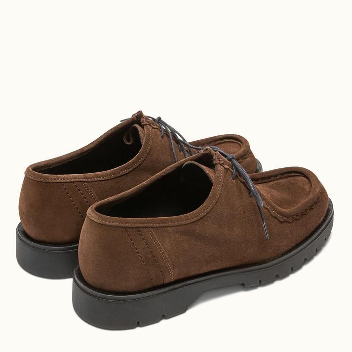 Kleman Derbies Semelle Crantée Cuir Velours Chocolat