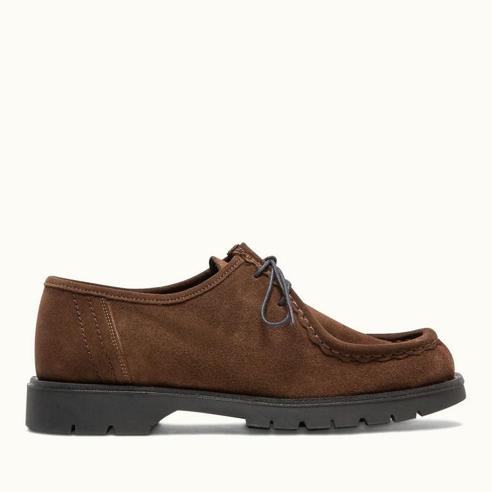 kleman Derbies semelle crantée cuir velours chocolat