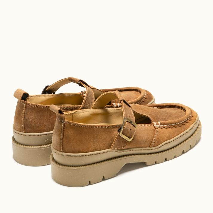 Kleman Babies Salomés Crantées Velours Ciré Camel