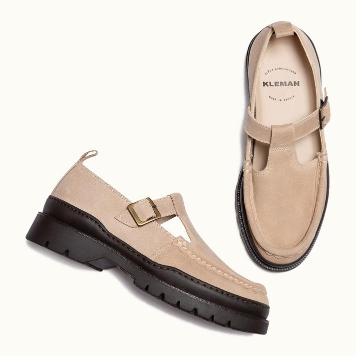 Kleman Babies Semelle Crantée Velours Beige