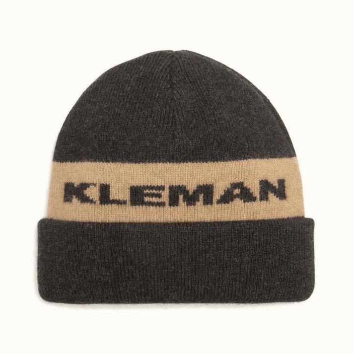 kleman Bonnet camel-gris tricoté en France