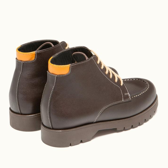 Kleman Boots à Lacets Cuir Chataigne-orange