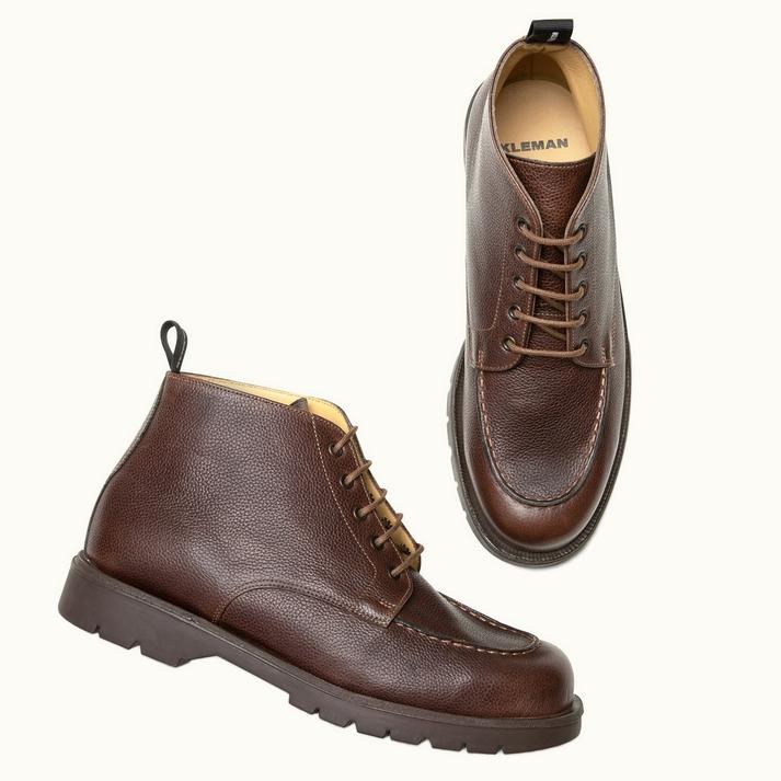 Kleman Boots Crantées Cuir Cafe