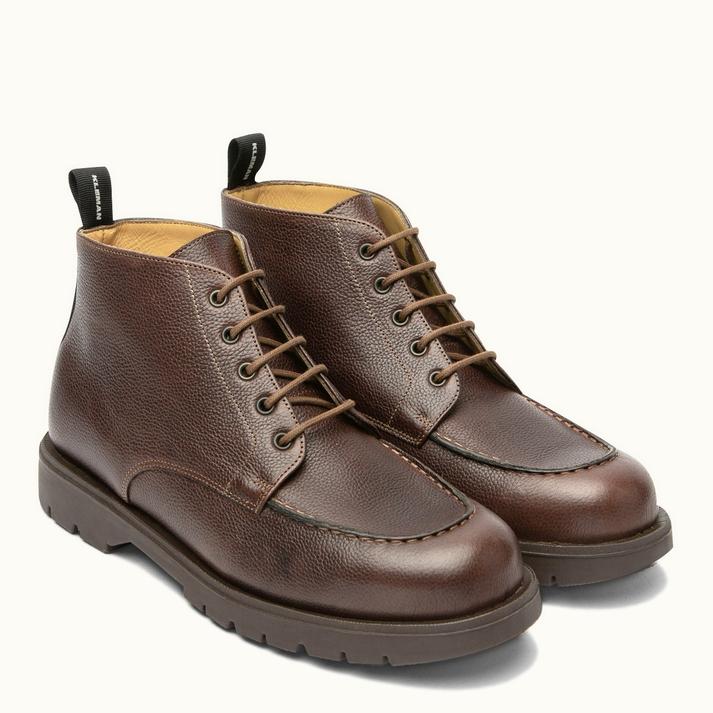 Kleman Boots Crantées Cuir Cafe