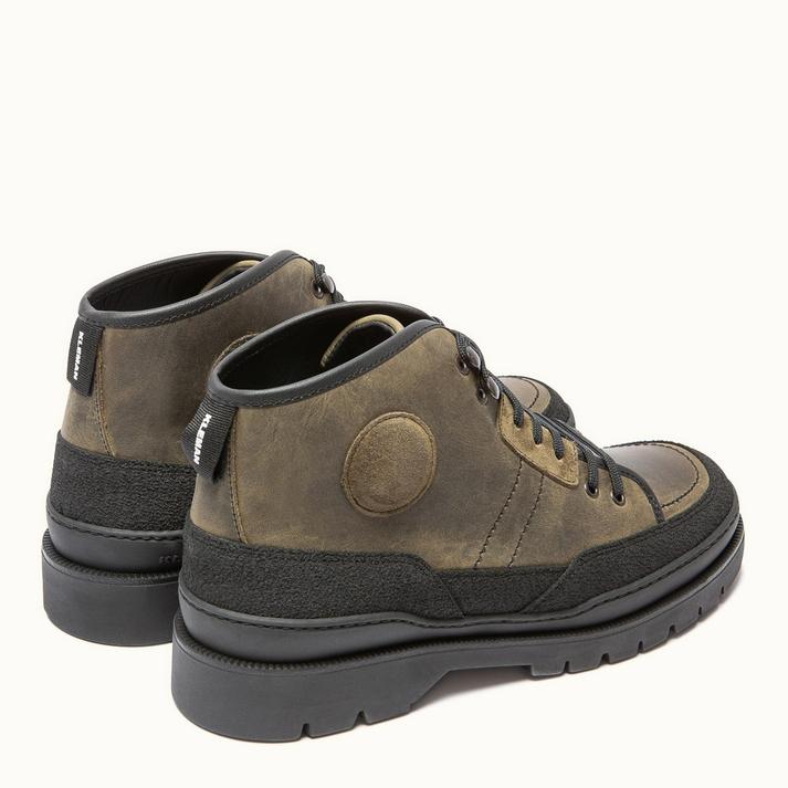 Kleman Boots Crantées Cuir Kaki