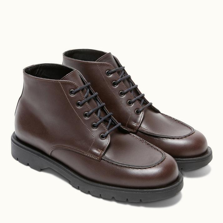 Kleman Boots Crantées Cuir Marron+noir