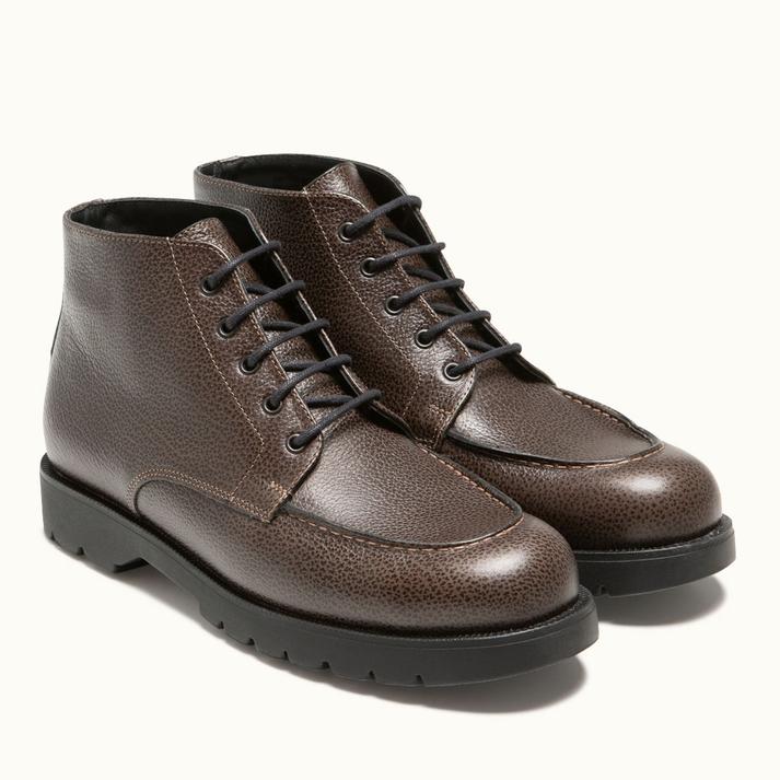 Kleman Boots Cuir Gris Semelle Crantée