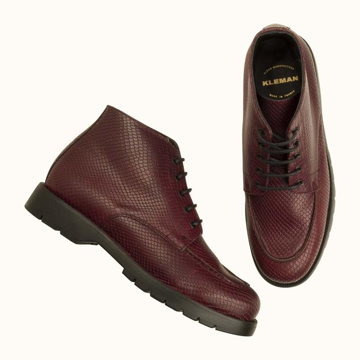 Kleman Boots Cuir Tannage Végétal Bordeaux