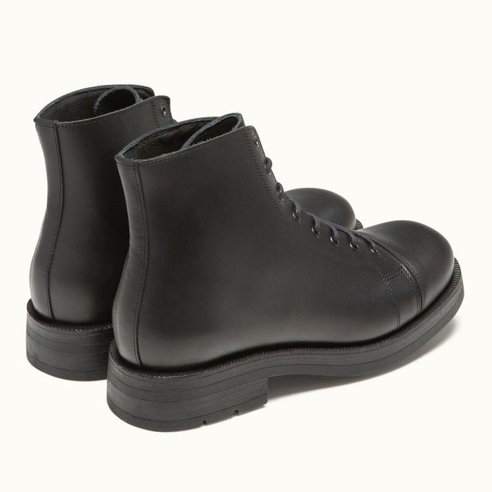 Kleman Boots Montantes à Lacets Cuir Noir