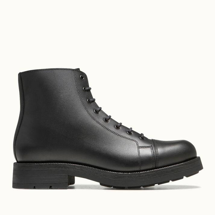 kleman Boots montantes à lacets cuir noir