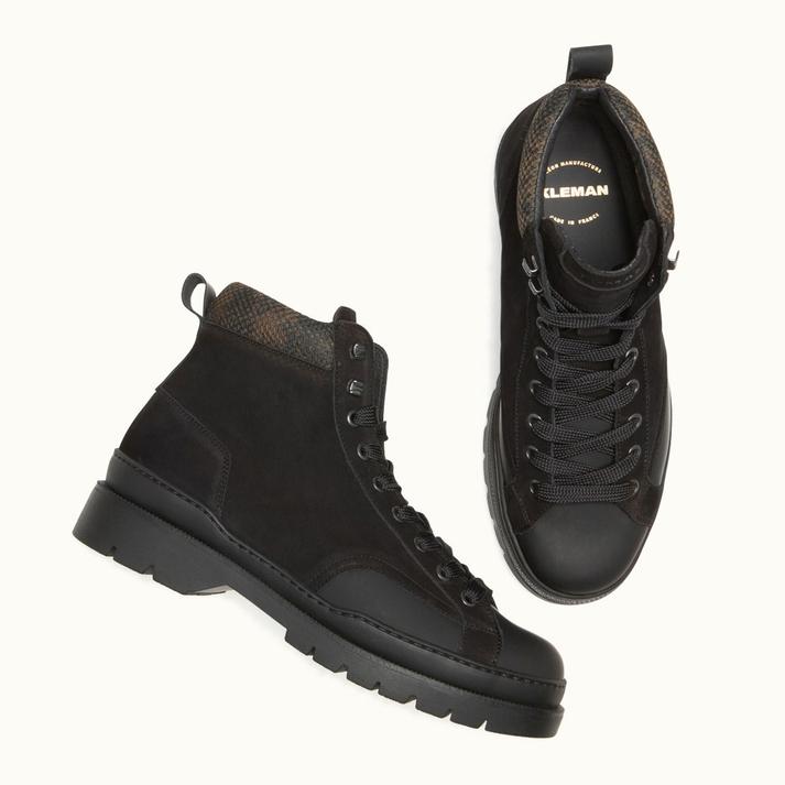 Kleman Boots Montantes Cuir Gomme Noir
