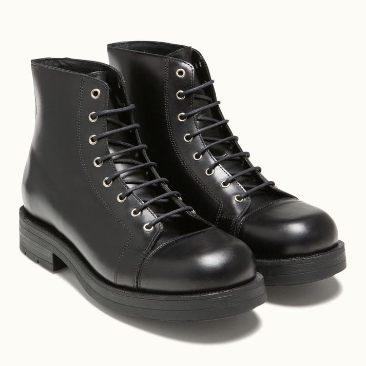 Kleman Boots Montantes Cuir Verni Noir