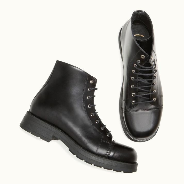 Kleman Boots Montantes Cuir Verni Noir