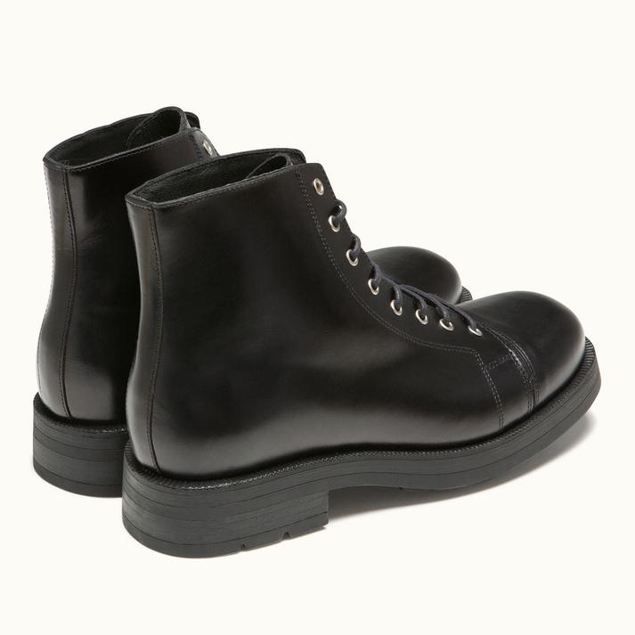 Kleman Boots Montantes Cuir Verni Noir