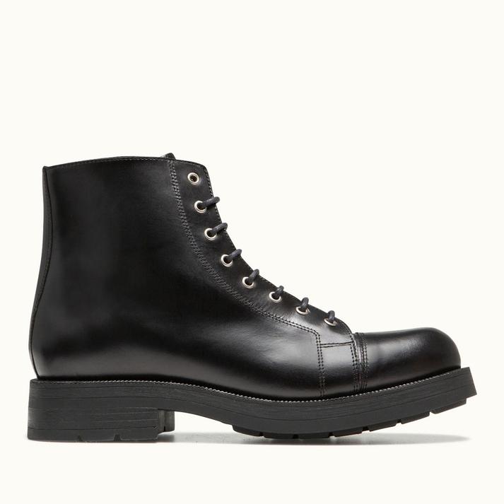 kleman Boots montantes cuir verni noir