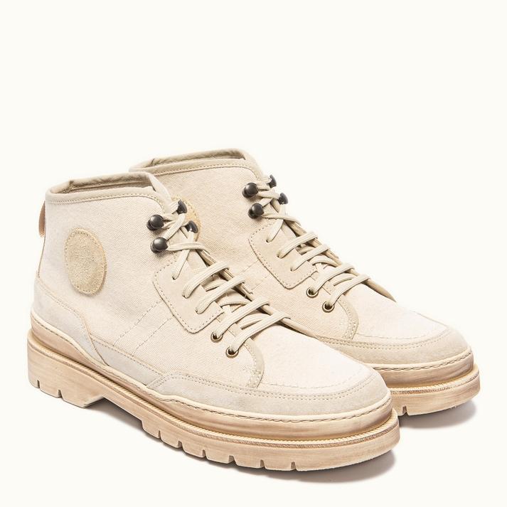 Kleman Boots Semelle Crantée Cuir Beige