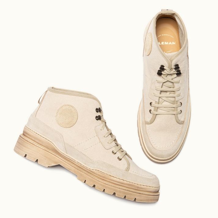 Kleman Boots Semelle Crantée Cuir Beige