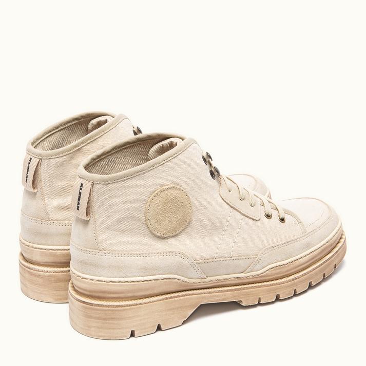 Kleman Boots Semelle Crantée Cuir Beige