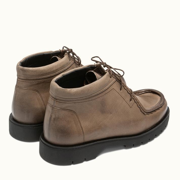 Kleman Boots Semelle Crantée Cuir Taupe