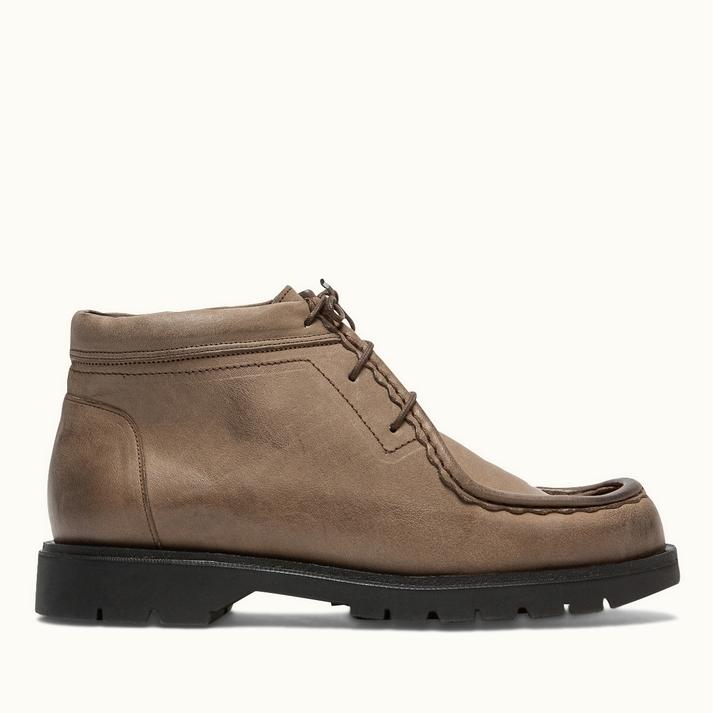 kleman Boots semelle crantée cuir taupe