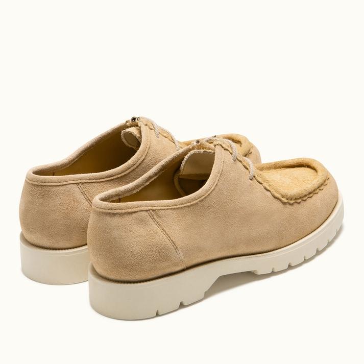 Kleman Chaussures Derbies Crantées Velours Beige