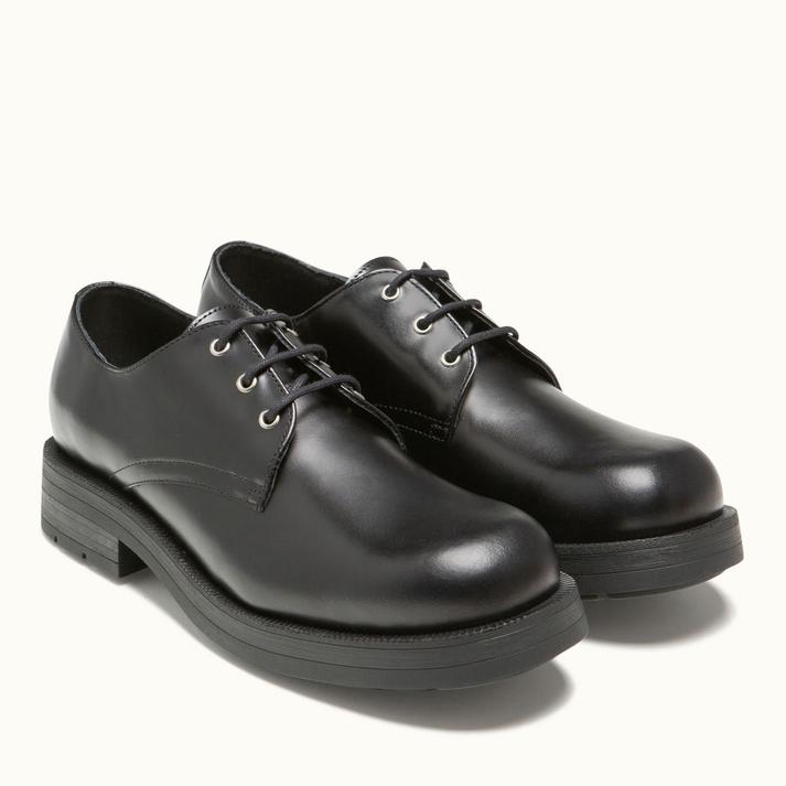 Kleman Chaussures Workwear Cuir Noir Verni