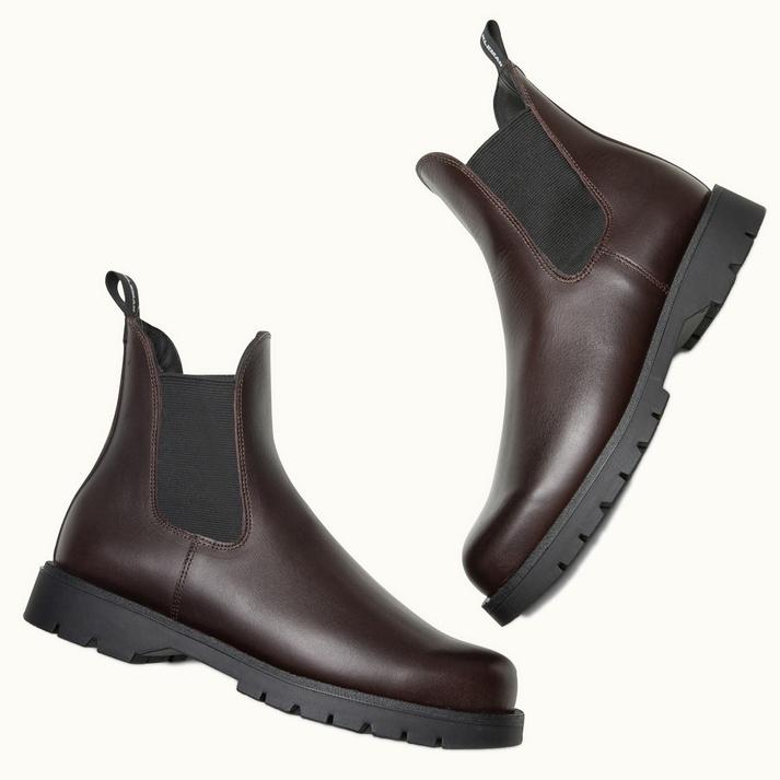 Kleman Chelsea Boots Semelle Crantée Cuir Bordeaux