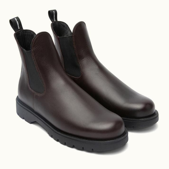 Kleman Chelsea Boots Semelle Crantée Cuir Bordeaux