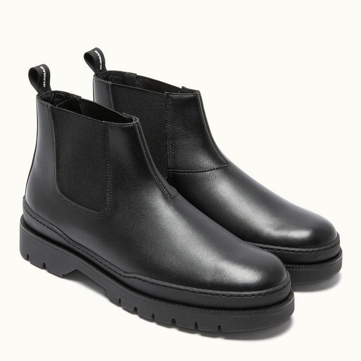 Kleman Chelsea Boots Semelle Crantée Cuir Noir