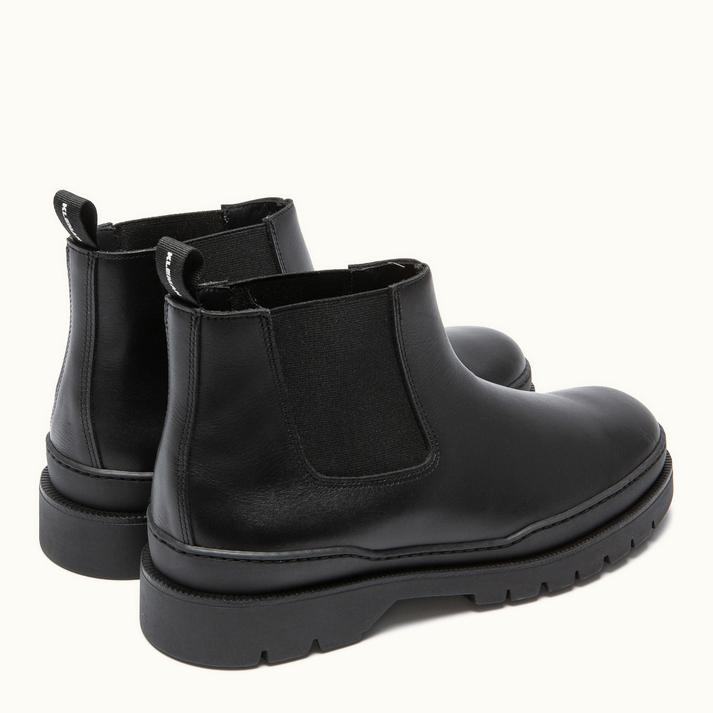 Kleman Chelsea Boots Semelle Crantée Cuir Noir